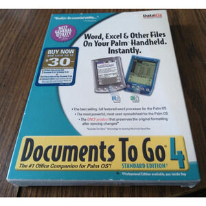 Documents To Go 4 For Palm OS Or Pocket PCs (2001 DataViz)